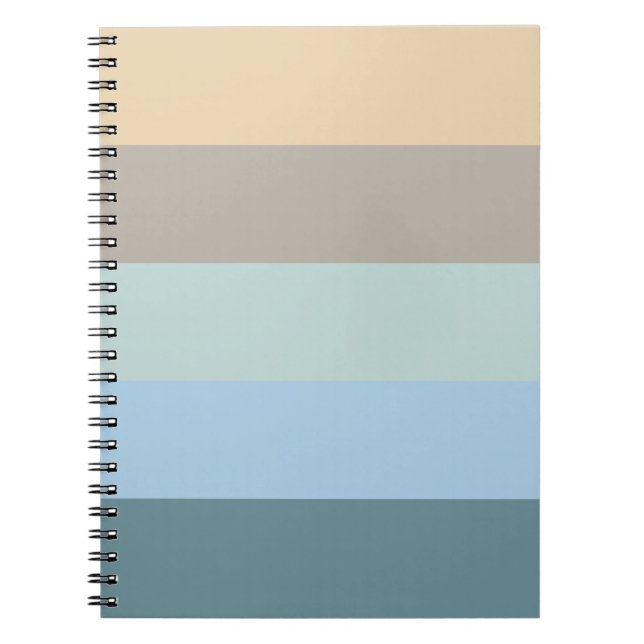 Five Colour Combo -Blue Brown Sand Beige Turquoise Notebook (Front)