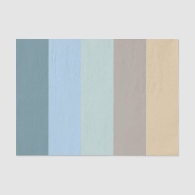 Five Colour Combo -Blue Brown Sand Beige Turquoise Tissue Paper (Front)