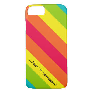 Five Colour Diagonal Stripe Name Fun iPhone 8/7 Case