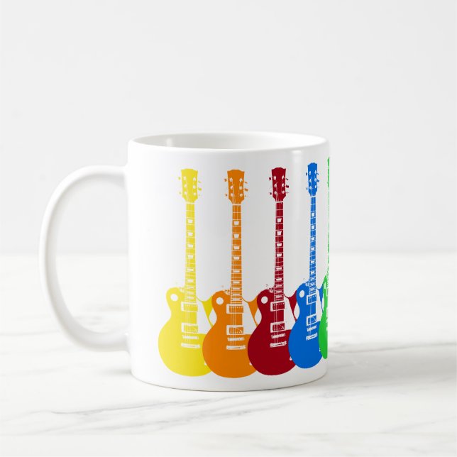 Five Colourful Electric Guitars  Coffee Mug (Left)
