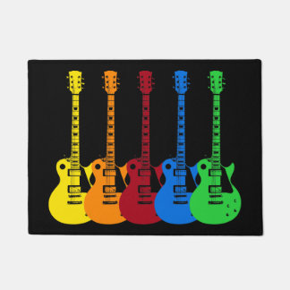 Five Colourful Electric Guitars  Doormat