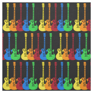 Five Colourful Electric Guitars  Fabric