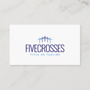 Five Custom Colour Crosses Logo Fivefold Ministr Business Card