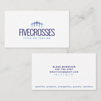 Five Custom Colour Crosses Logo | Fivefold Ministr Business Card