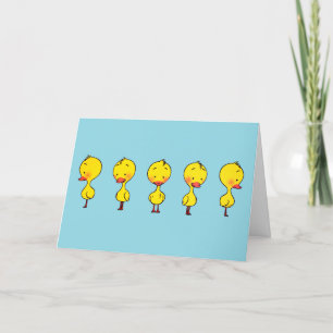 Five Cute Yellow Ducks Greeting Card