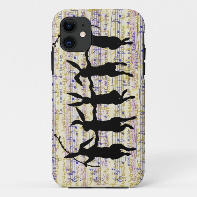 Five Dancing Bunnies iPhone 5 Case (Back)