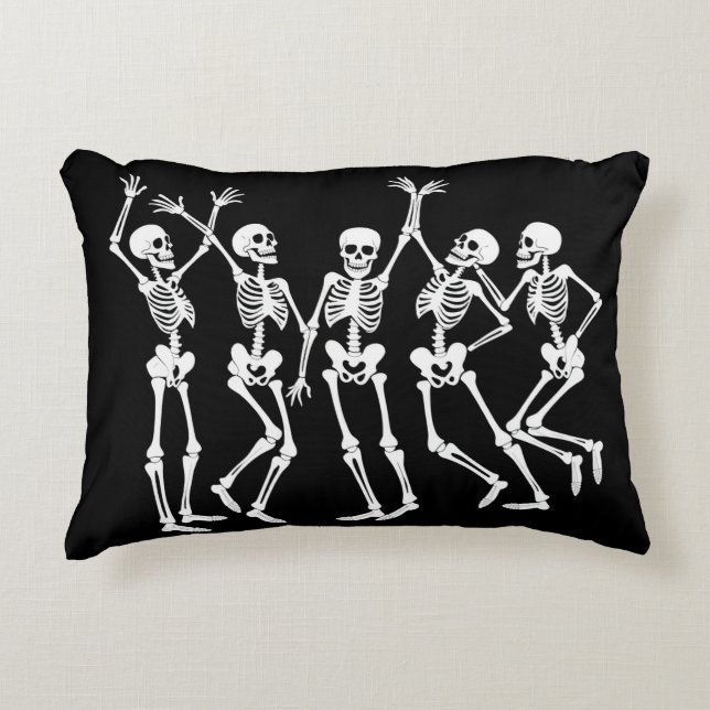 five dancing skeleton decorative cushion (Front)