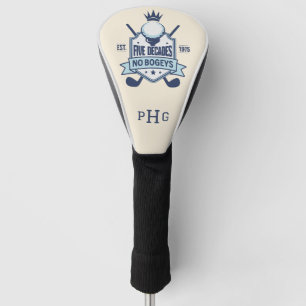 Five Decades No Bogeys Personalised Golf Head Cover