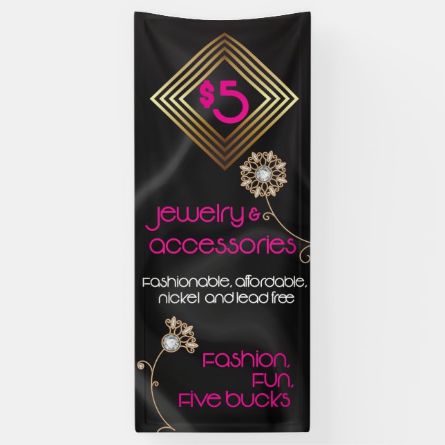 Five Dollars Jewelry and accessories event banner (Vertical)