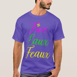 Five Eaux Feaux NOLA  Purple Green and Gold Yellow T-Shirt