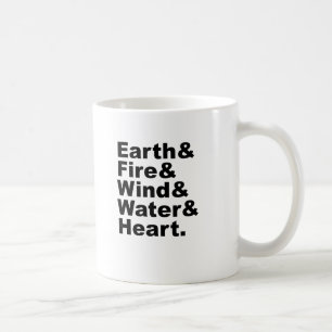 Five Elements Earth Fire Wind Water & Heart Coffee Mug