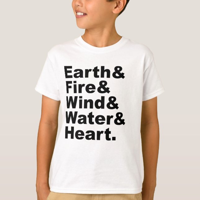 Five Elements | Earth Fire Wind Water & Heart T-Shirt (Front)