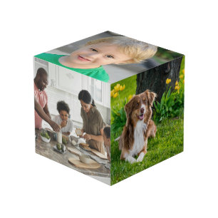 Five Family Photo Collage Custom Photo Cube