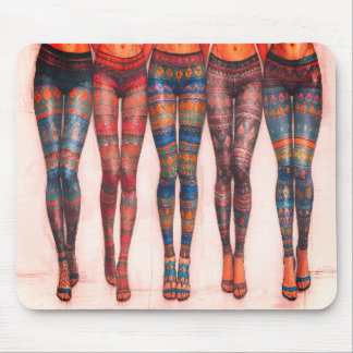 Five Females in a Row in Leggings on Thick Laptop  Mouse Pad