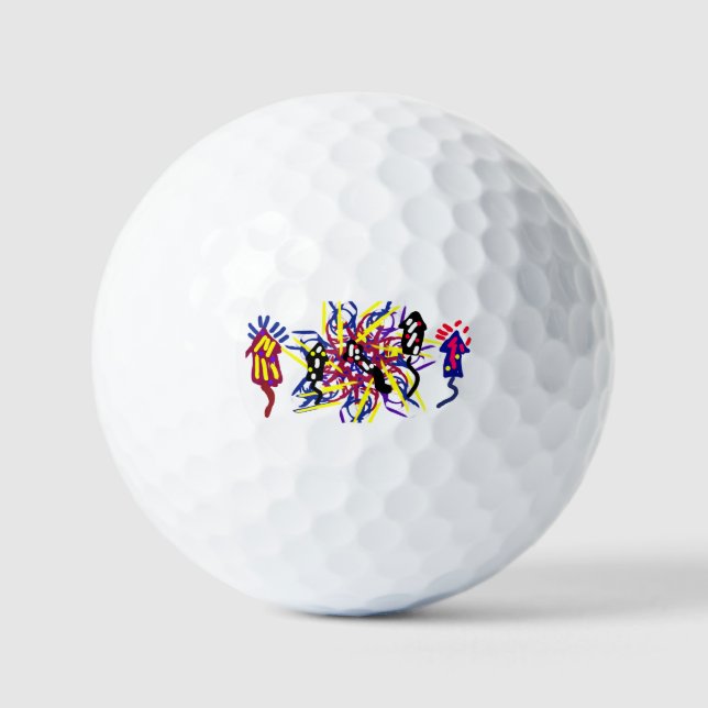 Five fireworks fun  golf balls (Front)
