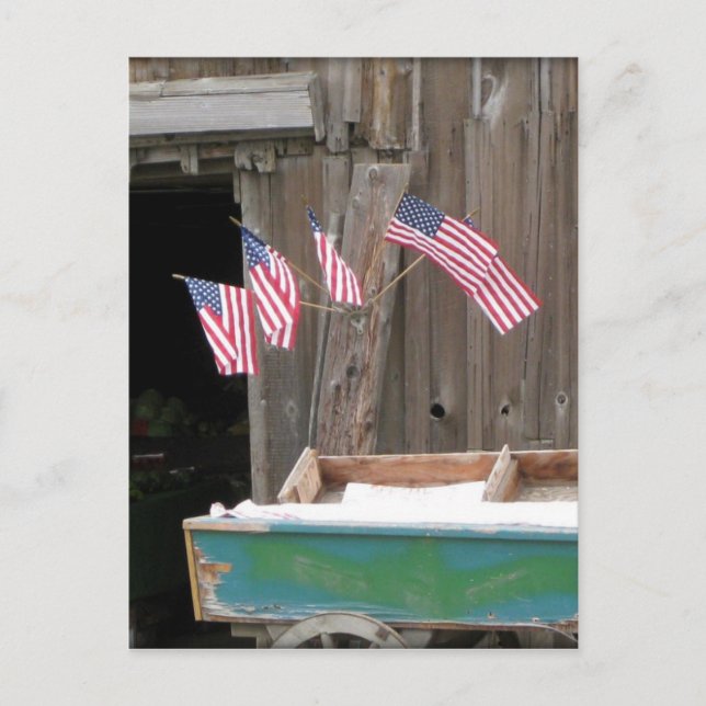 Five Flags and Barn Postcard (Front)