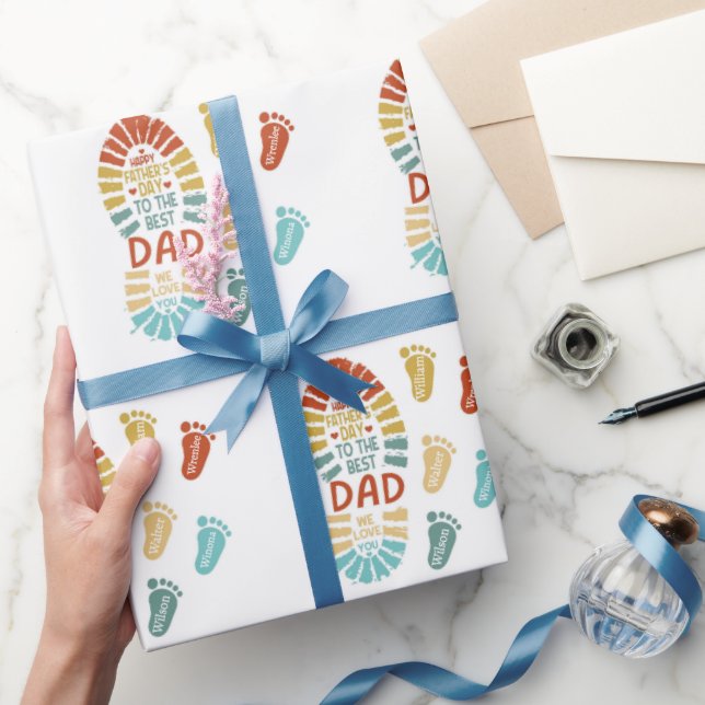 Five Footsteps Fatrhers Day Wrapping Paper (Gifting)