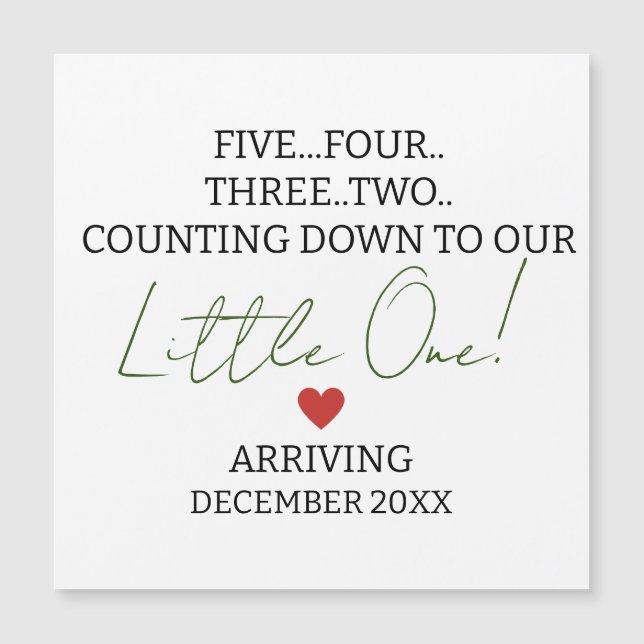 FIVE FOUR THREE TWO Counting down to pregnancy  (Front)