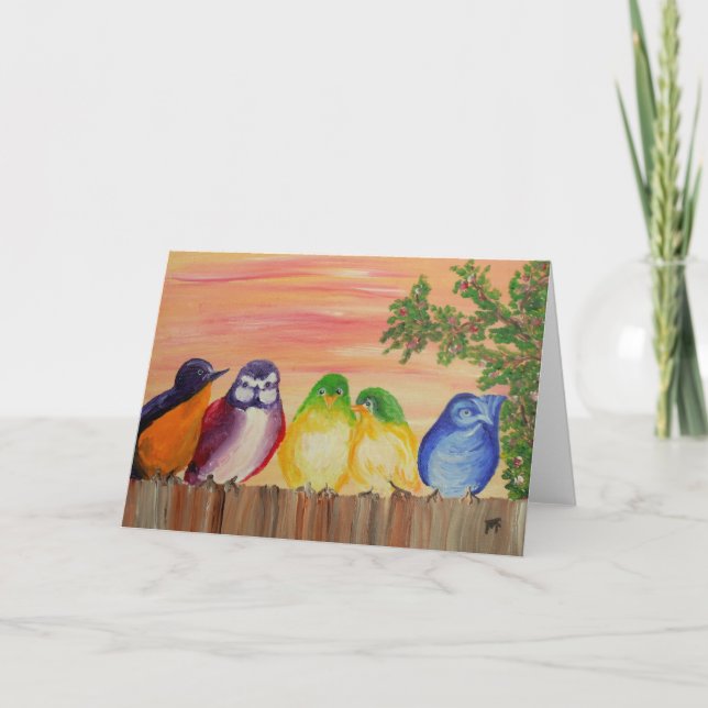 five Friends at Happyhour Card (Front)