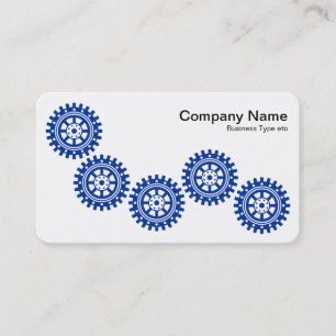 Five Gears II - Navy Blue and White Business Card