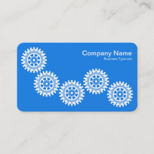 Five Gears II - White on Blue - Grey Back Business Card