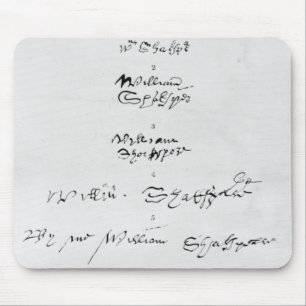 Five Genuine Autographs of William Shakespeare Mouse Pad