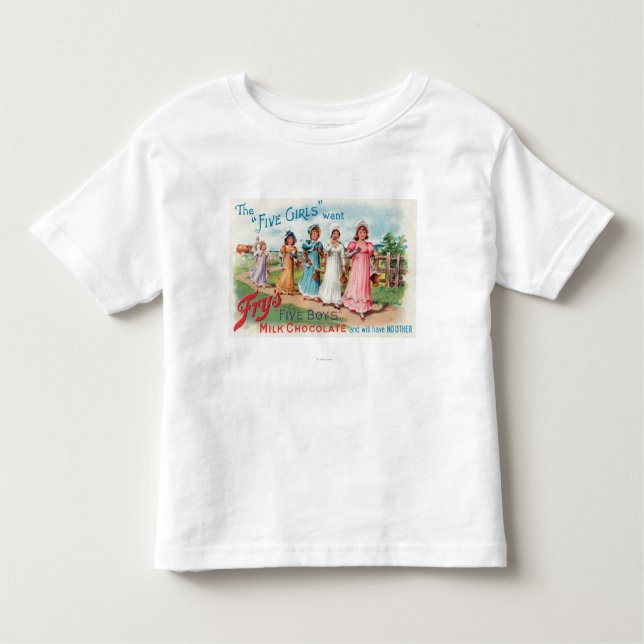 Five Girls Want Fry's Five Boys Milk Chocolate Toddler T-Shirt (Front)
