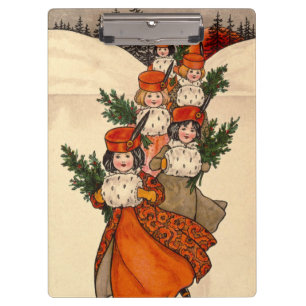 Five Girls With Furry Muffs - Florence Hardy Clipboard