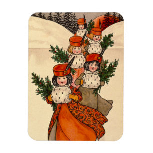 Five Girls With Furry Muffs - Florence Hardy Magnet