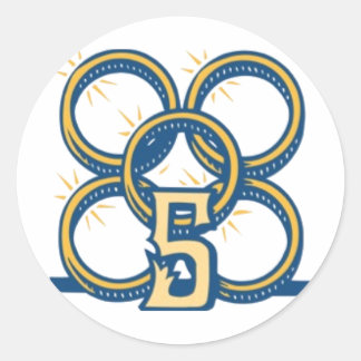 Five Gold Rings! Classic Round Sticker
