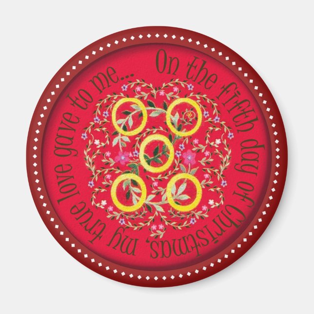 Five gold rings magnet (Front)