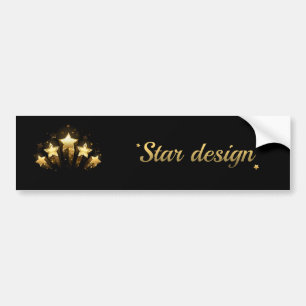 Five gold stars on black bumper sticker