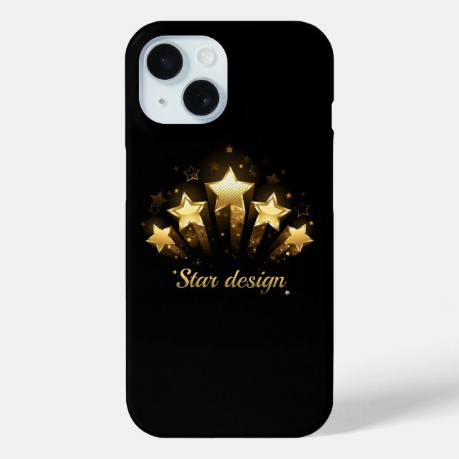 Five gold stars on black Case-Mate iPhone case (Back)