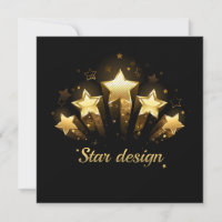 Five gold stars on black