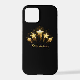 Five gold stars on black iPhone 12 pro case