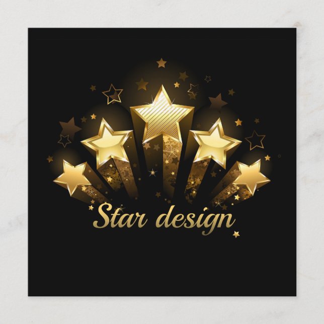 Five gold stars on black menu (Front)