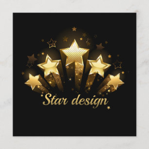 Five gold stars on black menu