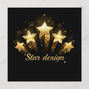 Five gold stars on black program