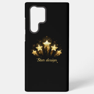 Five gold stars on black samsung galaxy case