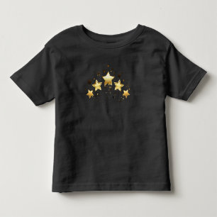 Five gold stars on black toddler T-Shirt