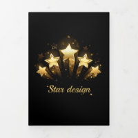 Five gold stars on black