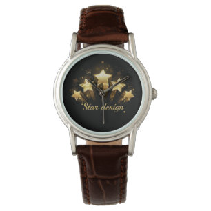 Five gold stars on black watch