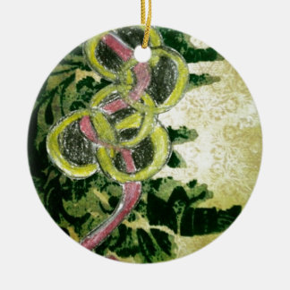 Five Golden Rings Ceramic Ornament