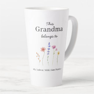 Five Grandchildren Personalised  Latte Mug