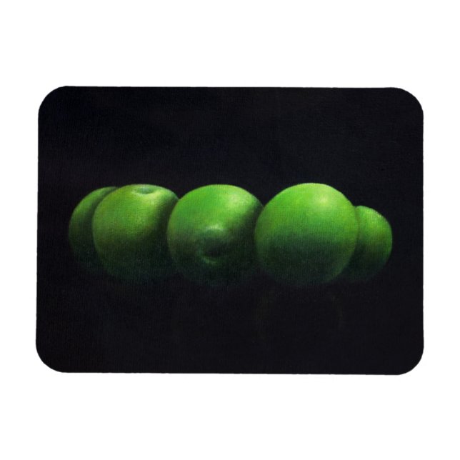 Five Green Apples Magnet (Horizontal)