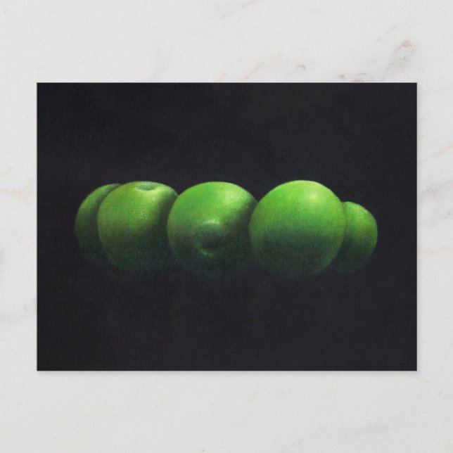 Five Green Apples Postcard (Front)
