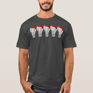 Five Grey Elephant Christmas Santa Hat T-Shirt