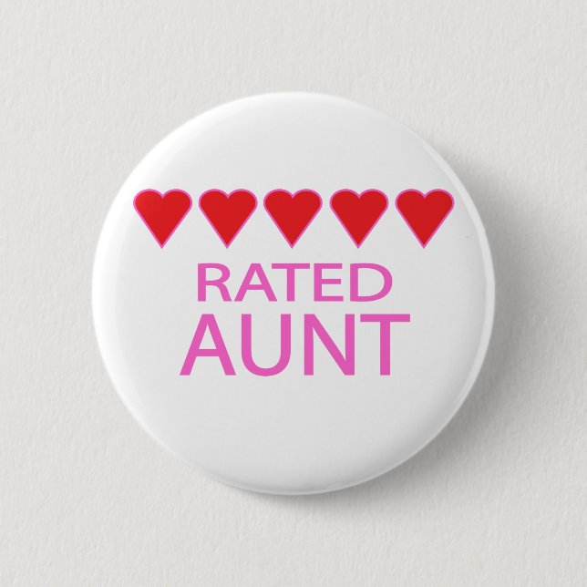 Five Heart Aunt 6 Cm Round Badge (Front)