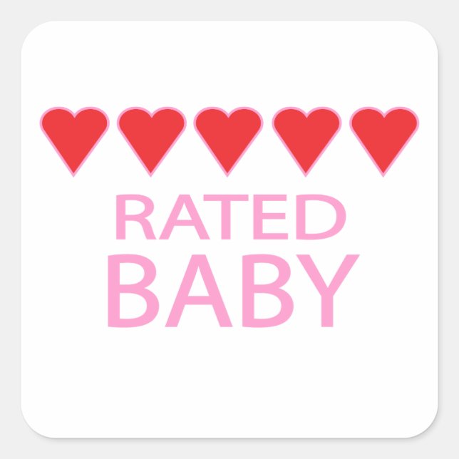 Five Heart Baby Square Sticker (Front)