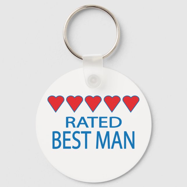 Five Heart Best Man Key Ring (Front)